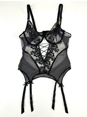 Seven til Midnight sheer bodysuit 3X 4x Curvy girl lace mesh garter belt Sexy